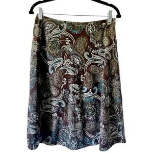 Vintage Paisley St John's Bay Skirt 100% Cotton Size 8